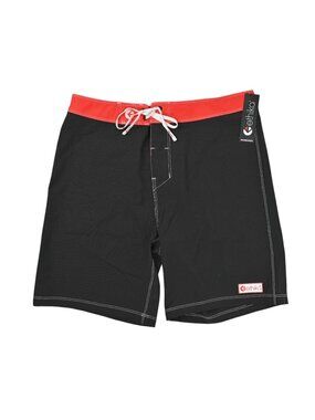 Ethika Board Shorts in Black & Red